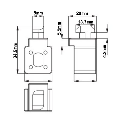 64-010-0 MODULAR SOLUTIONS PANEL CLAMP 1/4 TURN M6 UNIBLOCK